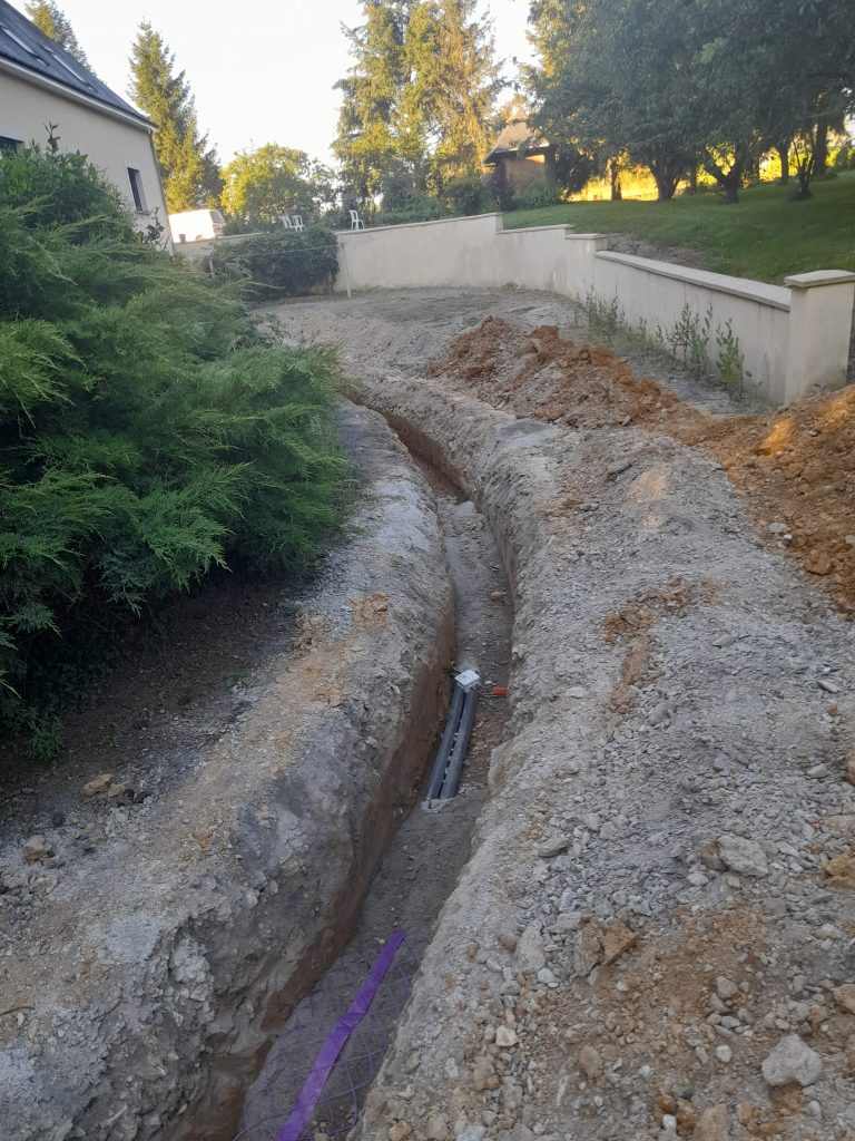 tranchée pour installation géothermie