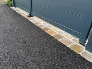 seuil portail pavé grès multicolor